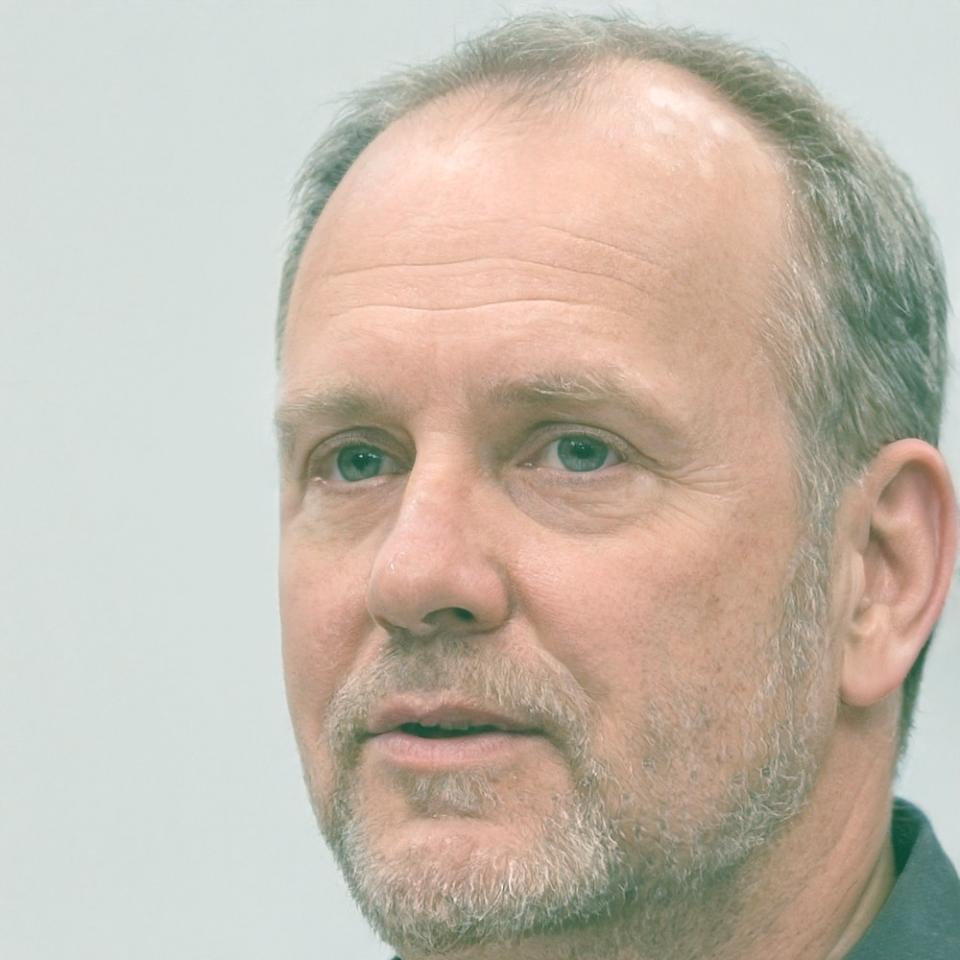 Seminarleiter bei der Vorbereitung von Lernmaterialien